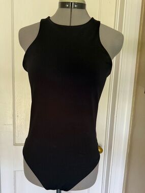 Express Black Sleeveless High-Neck Bodysuit